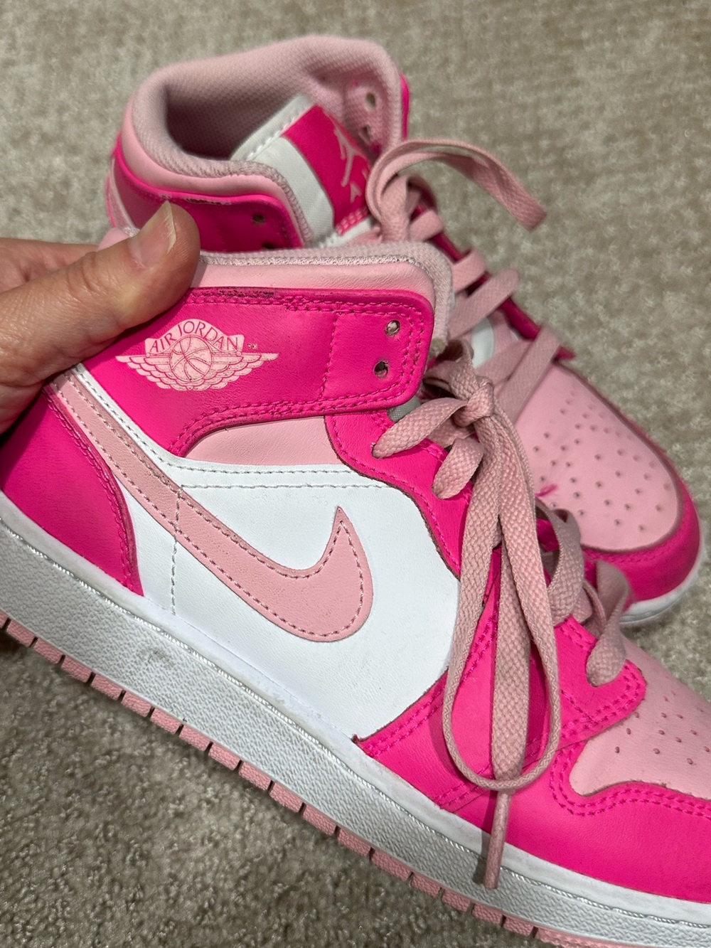 Nike Air Jordan 1 Mid White Fierce Pink - Picture 11 of 16